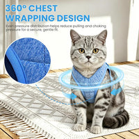Cat Harness and Leash - Ultra Light Escape Proof Kitten Collar Cat Walking Jacket with Running - Blue / Small - image 3