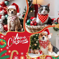 Chunful 100 Pcs Fall Dog Bandanas Bulk Maple Leaf Print Autumn Pet - Red white / 25.6 x 17.7 x 17.7" - image 4