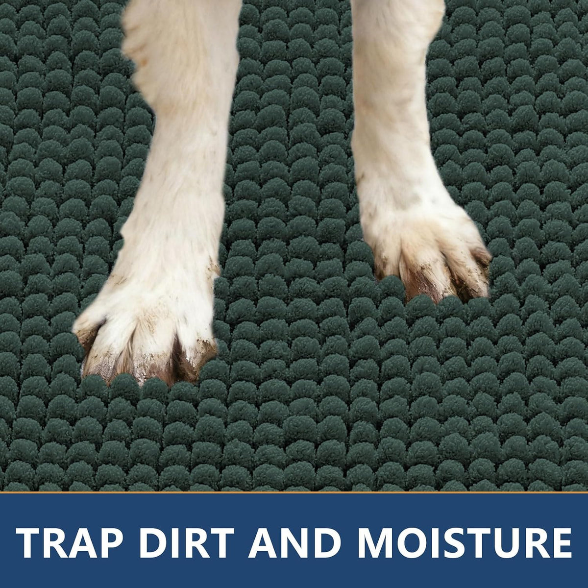 Smiry Dog Door Mat for Muddy Paws 30x20 - 70"X24" / Green - image 4