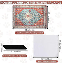 Washable Thickened Pee Pads for Dogs, 4 Pack (18"x24") Upgrade Reusable Puppy Pads with Non-Slip Rug, Super Absorbent Leakproof Puppy Training & Whelping Pads for Dogs, Doggie