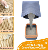 Cat Litter Mats-Extra Large 47''x36'' Litter Trapping Mat for Cat-XXL - Blue-M 32x22 inch - image 3