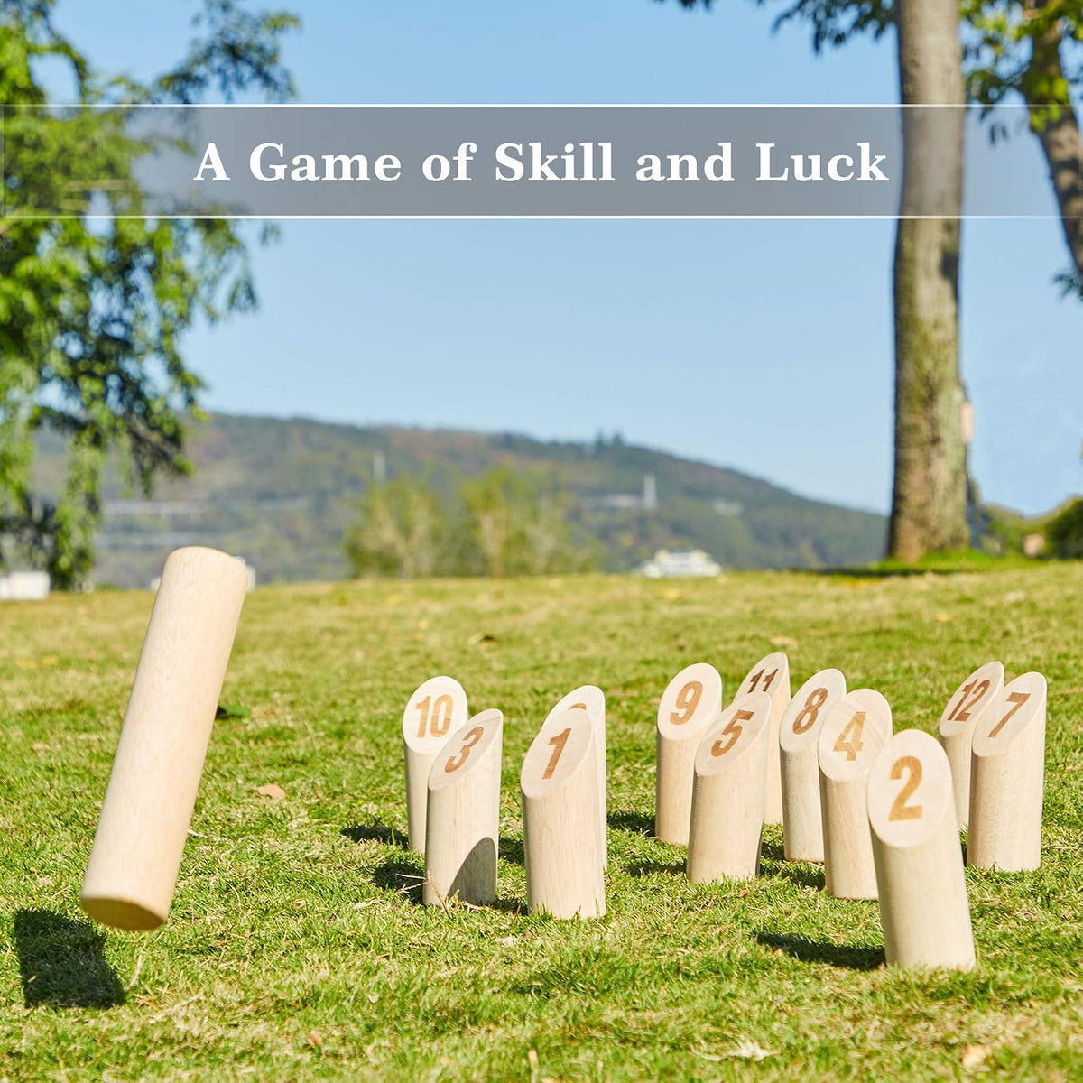 OLSA Tossing Game Set - 12 Wooden Numbered Pins Family Outdoor Yard Game – Fun for Kids & Family - image 4