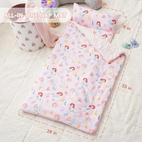 Bunnikins & Clover Toddler Nap Mat with Removable Pillow - Pink Mermaid - image 3