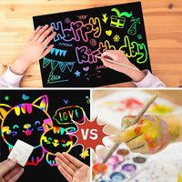 ZMLM Scratch Paper Art Craft: 2 Pack Rainbow Scratch Set for 3 4 5 6 - Classic - image 3