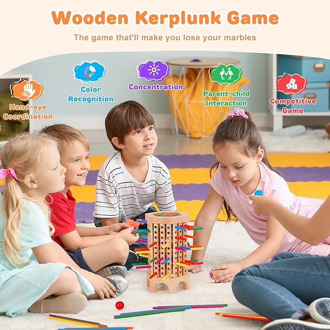 Montessori Game Wooden Board Games for Kids 4-6-8-12, 36 Colorful Stick Math Educational Toys for 3 4 5 6 Year Olds, Classic Fun Dice Games for Family Game Night for 2-6 Players Gift-Board Games-BIG FRENCHIES-TinyTreasures Baby Boutique