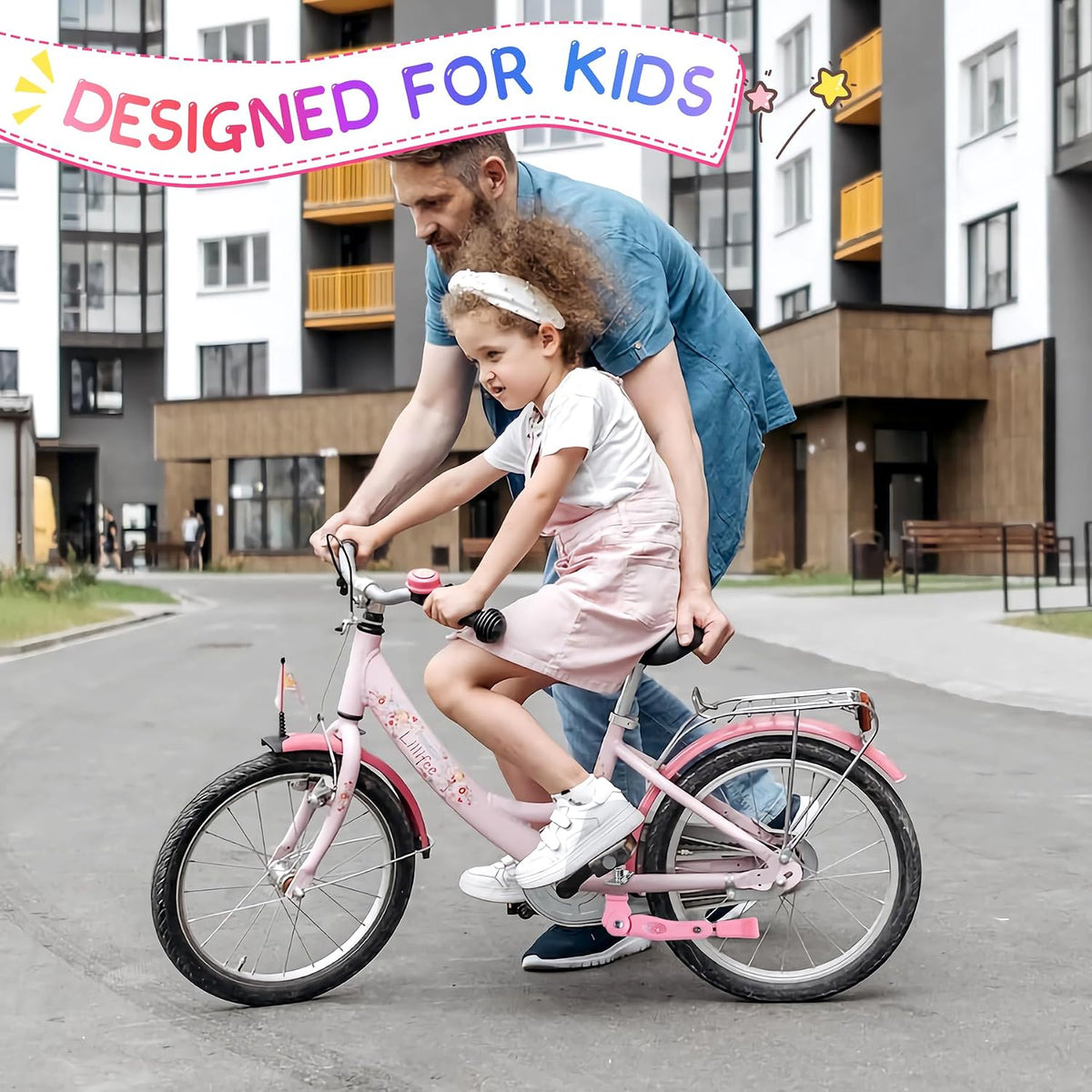 LEICHTEN Kickstand for Kids Bike Center Mount for 16 18 20 Inch - Pink / For 16-20 Inch Wheels - image 2