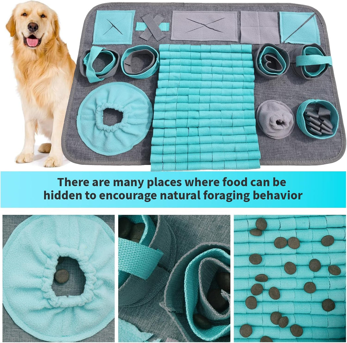 Snuffle mat for Dogs Iteractive Dog Puzzle Toy Used for Training - blue - image 3
