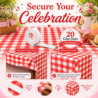 Stone Wall Table Covers, 54"x108" XL, Medieval Party Decorations - Red Gingham (Pack of 3) - image 3
