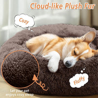 JOLLYVOGUE Small Dog Bed, Calming Dog Beds for Small Dogs & Indoor Cats - 20 Inches Donut Washable - Chocolate / 36.0"L x 36.0"W x 8.0"Th - image 2