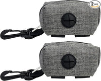(2 Pack) Dog Poop Bag Holder for Leash,Doggie Waste Bag Dispenser Small Doggy Poop Bag Zipper Pouch with Carabiner Clip, Leash Attachment Holder for Pet Puppy Poop Bags