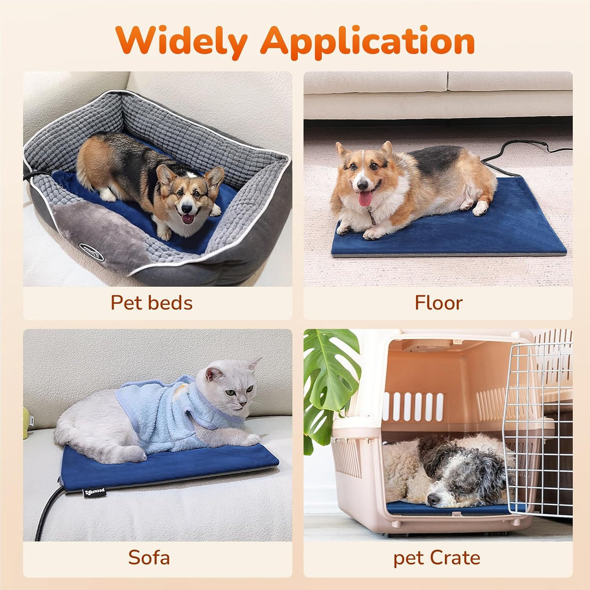 Pecute Pet Heating Pad with Chew Resistant Cord - Constant Temp / 25.6"L x 19.7"W x 0.2"Th - image 4