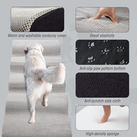Dog Stairs&Steps for High Beds Up to 28'', 5-Step Dog Ramp for Small Medium Dogs with Washable Cover, Pet Steps for Cats to Get on Couch and Sofa, Durable Foam Ladders, 24.4" Tall, Grey