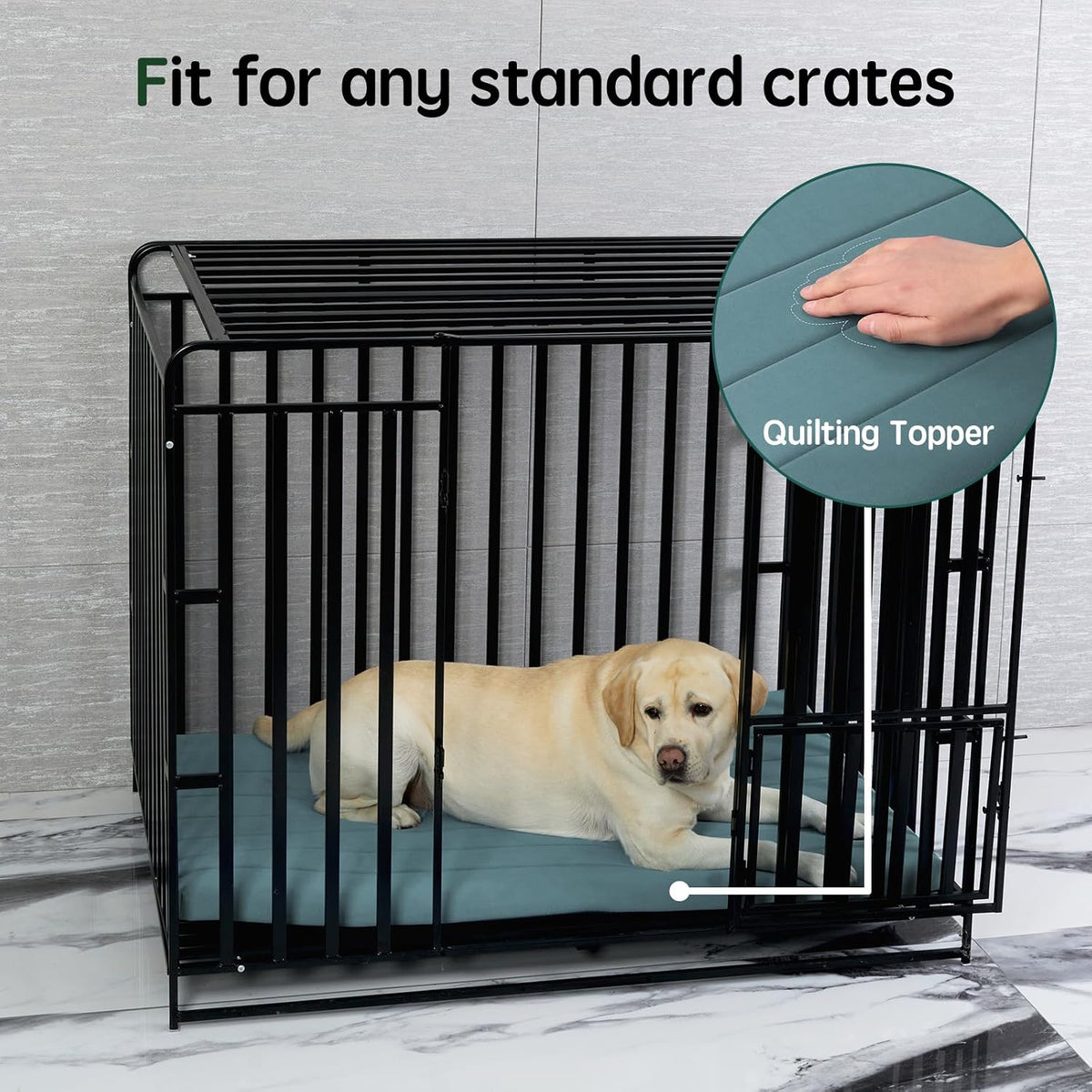 BALANCE Dog Crate Bed, Orthopedic Dog Bed Pad with Waterproof Liner, Washable Crate Foam Pet Mat - Powder Blue / 30.0"L x 19.0"W x 1.6"Th - image 3