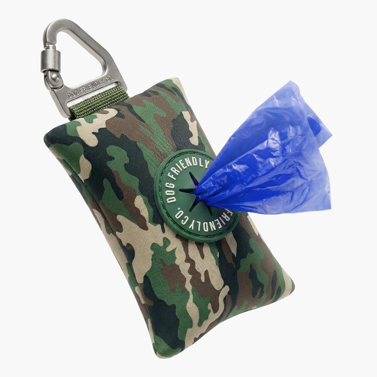 Dog Friendly Co. Poop Bag Holder for Leash, Dog Waste Bag – Essentials for Dogs - Green Camo