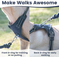No Pull Dog Harness, Reflective Puppy Vest for Small Medium Large Sized Dog(Prussian Blue,XL)