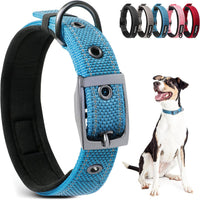 PetiFine Dog Collars for Medium Dogs - Blue / Small (11"-14.5")