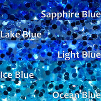 zetpo 100 pcs Cat Nail Caps | Cat Claw Covers | with Adhesives and Applicators (L, 5X Blue Glitter Shades)