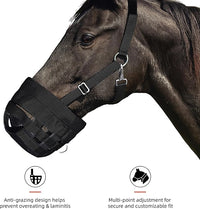 BARN & STABLE Horse Grazing Muzzle Halter for Easy Breathe, Comfortable Professional Horse Muzzle Grazing with Adjustable Straps, Velcro and Buckles, Suitable for Precaution of Laminitis