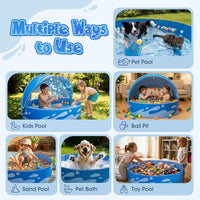 Peradix 48 inch foldable kiddie pool with blue sun canopy - view 3