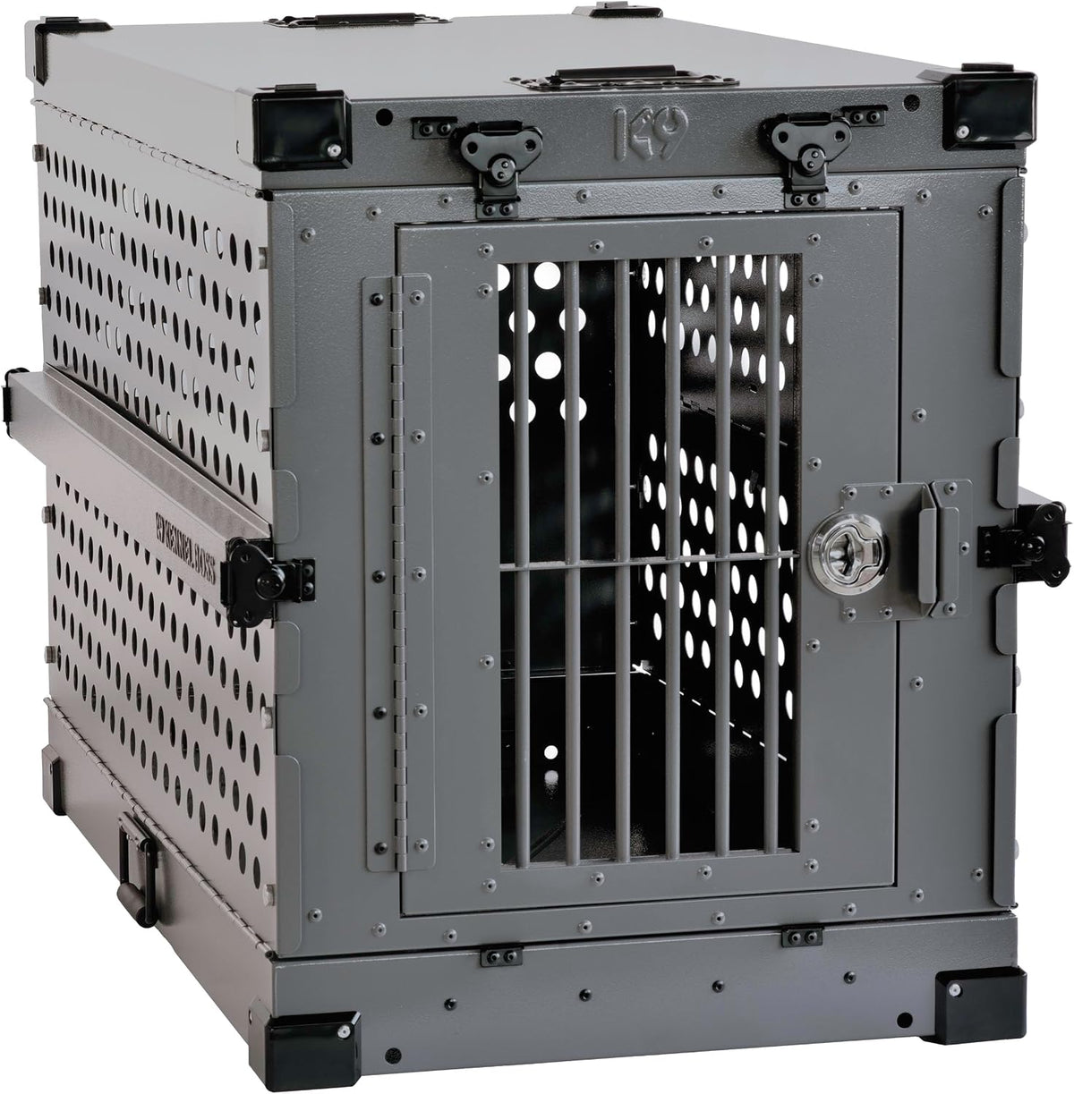 K9 Kennel Boss Aluminum Collapsible Dog Crate - Gray / 40.6"L x 25.2"W x 28.9"H