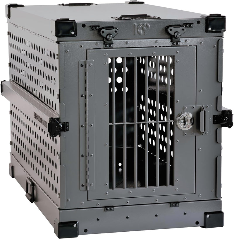 K9 Kennel Boss Aluminum Collapsible Dog Crate - Gray / 40.6"L x 25.2"W x 28.9"H