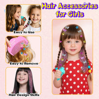 AOSITE hair bedazzler gem stamper kit with glitter pieces, wig pieces, mirror and box - view 6