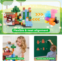 Annexfun 150PCS Magnetic Blocks, Magnetic Building Blocks - Forest Windmill Home - image 2