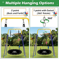 HeyZoo black 40 inch saucer swing with 360 degree swivel for backyard - view 6