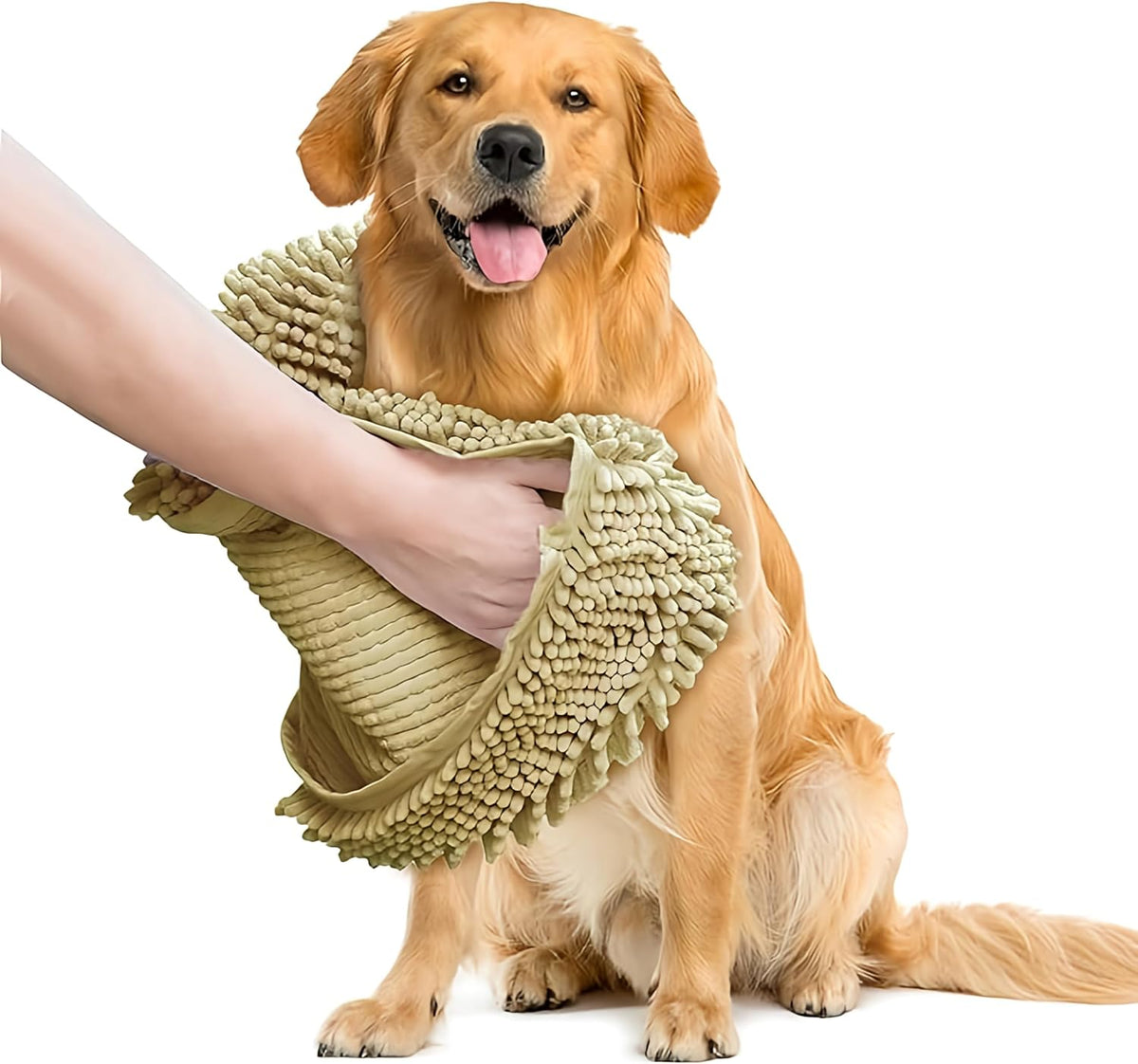 Muddy Mat Doggy Dryer, Highly Absorbent Microfiber Washable Dog Shammy Quick Drying Towel Absorber - 15"x38" / Beige