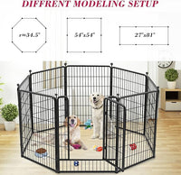 Dog Playpen 40 inch 8 Panels Dog Fence Outdoor for Yard, Indoor Dog Pen for Large/Medium/Small Dogs, Heavy Duty Puppy Playpen with Door Portable Pet Fence for RV Camping