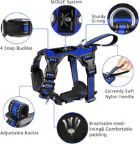 WINSEE Pet Harness Collar and Leash Set - X-Large / Dark Blue - image 3