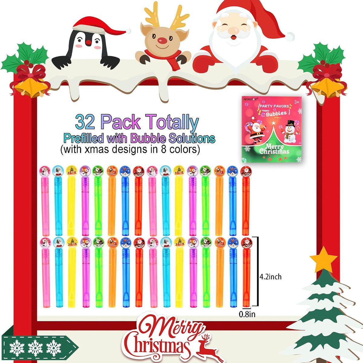 ritastar 32 mini bubble wands with Halloween designs in a gift box - view 38