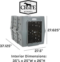 Dakota 283 Crate - Canine Rough and Tough Economy Kennel (Dark Granite, Large)