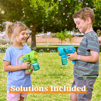 JOYIN 2 Kids Bubble Gun with 2 Bottles Refill Solution - Blue+green - image 4