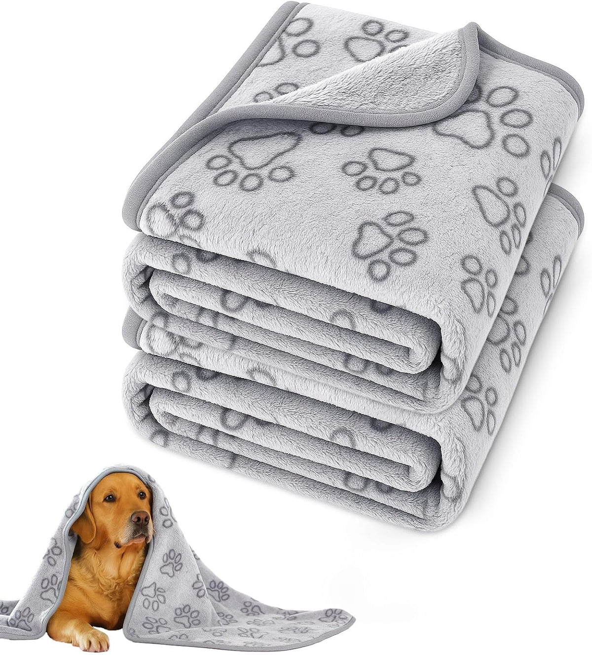 41" x 30" Dog Blankets for Medium Dogs, Cat - 41" x 30" / Grey / 2