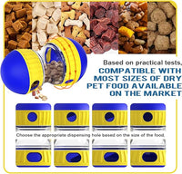 Dog Treat Dispensing Puzzle Toy Adjustable Food Dispenser Slow Feeder Puppy Enrichment Training Rolling Ball Pet Interactive Chase Toys for Small Medium Large Dogs to Keep Them Busy