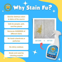 Pro Strength Carpet Odor & Stain Remover Works Like Magic in a Bottle on Tough Urine Feces Vomit and Even red Wine Too! 24 fl.oz