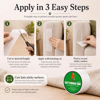 Anti-Scratch Tape for Furniture, Stop Cats from Scratching Couch - 2.5" x 16Y Cat Scratch Tape - image 4