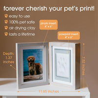 Pearhead Pet Paw Print Frame with Clay Impression Kit - Distressed Wood Pawprint Desk Frame - image 3