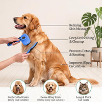 5 PCS Pet Grooming Kit, Dog Brush & Dematting Rake for Long Hair – Essentials for Cats - Blue 5pc - image 4