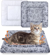 2 Pack Self Warming Cat Dog Bed Pad - Grey / 17'' X 17'' / Dog Paw