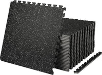 VEVOR 0.56 inch Thick 25 PCS 100 sq.ft Gym Floor Mats, 25" x 25" EVA Foam & Rubber Gym Flooring Workout Floor Mats, Waterproof Exercise Puzzle Flooring for Gym, Home, Garage, Baseme