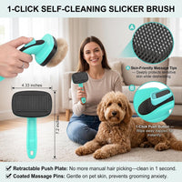5 PCS Pet Grooming Kit, Dog Brush & Dematting Rake for Long Hair – Essentials for Cats - Green 5pc - image 2