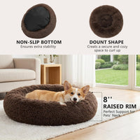 MIXJOY Orthopedic Dog Bed Comfortable Donut Cuddler Round Pet Beds - M(30’’x 30’’) / Chocolate - image 2