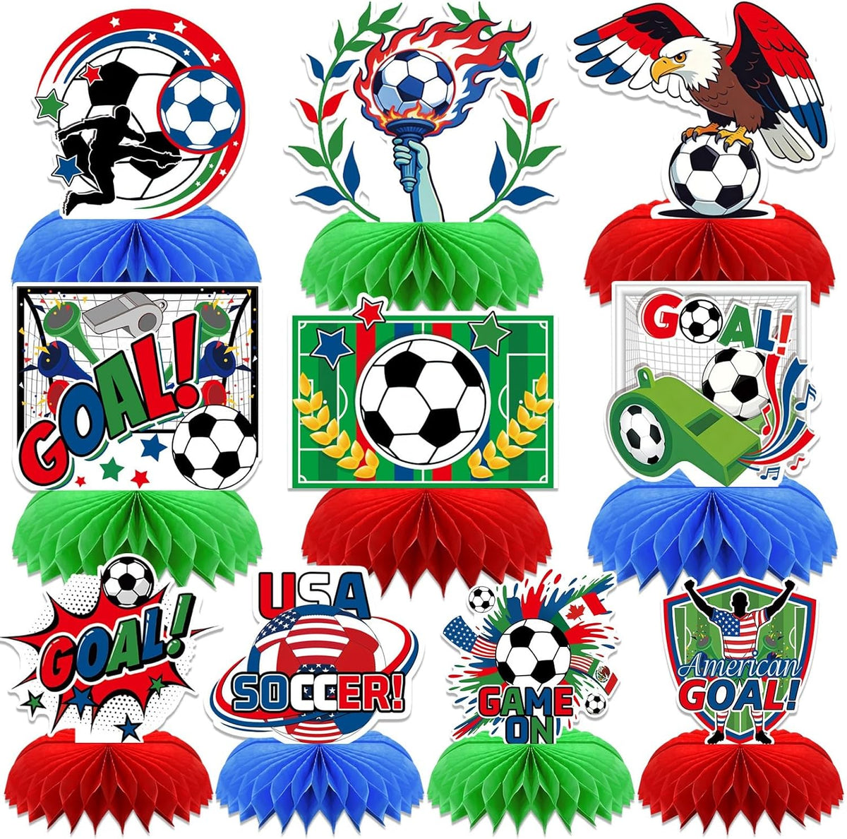 10 Pcs 80s Party Decorations, 1980s Table Honeycomb Centerpieces – Fun for Kids & Family - Cup Party Style