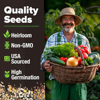 HOME GROWN 𝗨𝗦𝗔 𝗣𝗥𝗘𝗠𝗜𝗨𝗠 10 Variety Vegetable 2,000+ 𝗡𝗢𝗡-𝗚𝗠𝗢 Seeds (Kale Lettuce Tomato Broccoli Beans Peas Bell Peppers Carrot Cucumber Radish) – Indoor & Outdoor Garden Survival Seeds