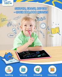 TEKFUN 3 Pack LCD Writing Tablet for Kids, Educational Kids - Pink / 9"W x 10.6"H / 1 - image 2