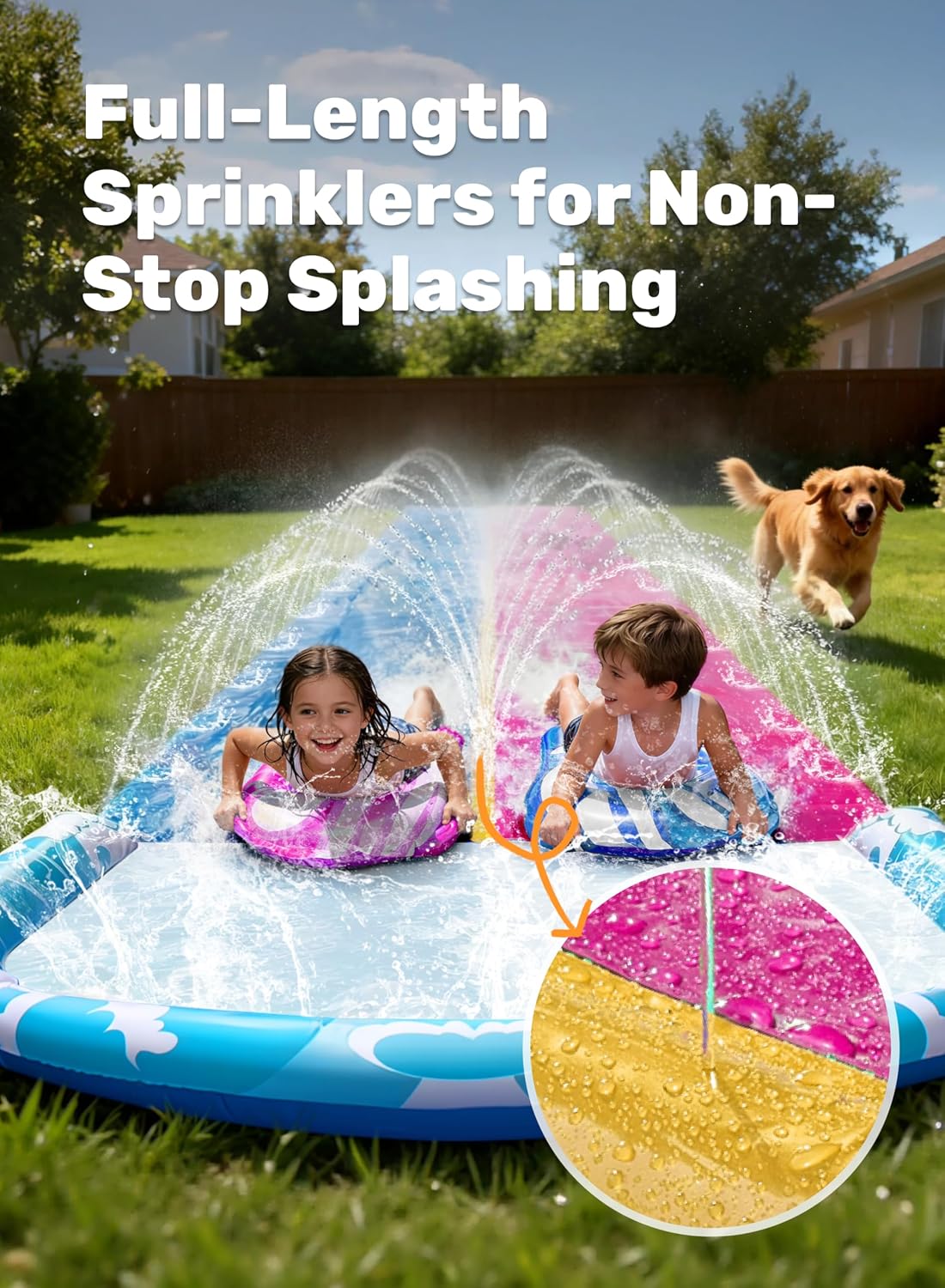 JOYIN 22.5ft Water Slides and 2 Bodyboards - Blue, Pink / 22.5FT - image 4