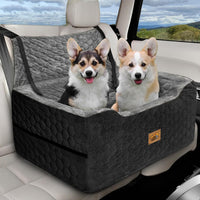 Dog Car Seat for Small/Medium Dogs, Memory Foam Dog Booster Seat - Black Gray / Large