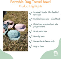 Barkin’ Trails Travel Dog Bowls, Portable Outdoor Water - Blush - image 3